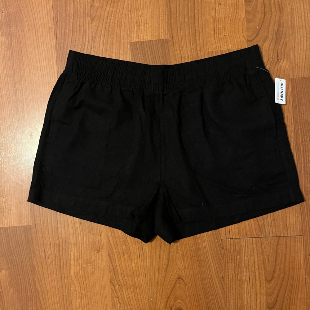 NWT Old Navy Women's Linen Blend Black Shorts